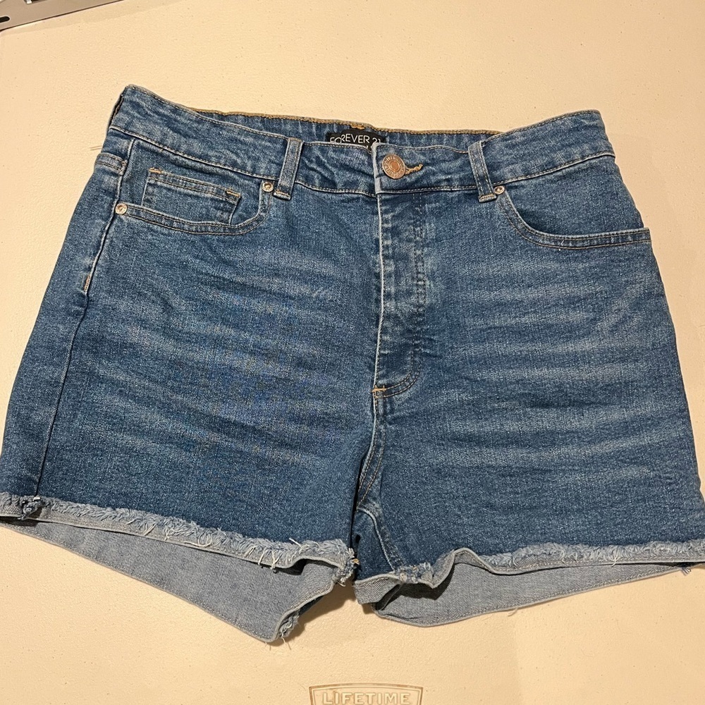 Forever 21‎ Denim Button Fly Jean Shorts Plus Sizes 12